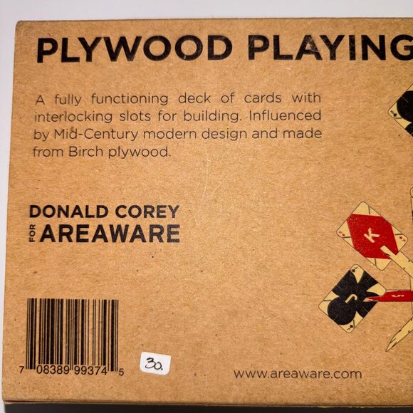 Donald Corey Areaware Plywood Playing Cards – Birch Wood Deck – New in Box - Picture 8 of 11